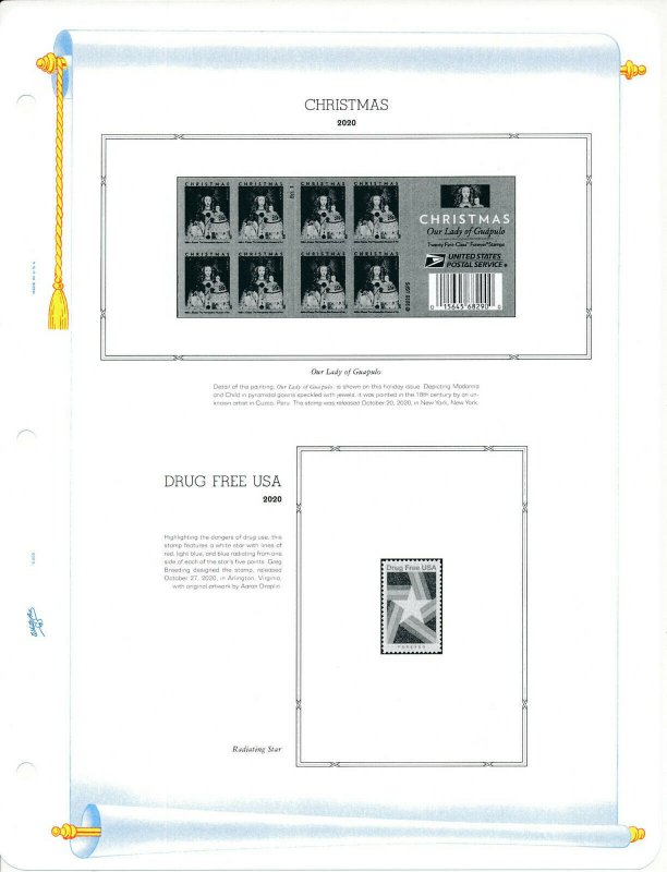 WHITE ACE 2020 US Commemorative Plate Blocks Album Simplified Supplement PB-72s 