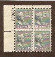 #820 James Buchanan Plate Block DG