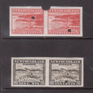 Newfoundland #259ii & #260ii Extra Fine Never Hinged Imperf Pair Duo