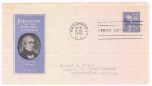 #816 FDC - James K Polk Prexie - Ioor Cachet