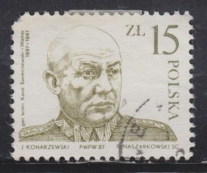 Poland 2795 Gen. Karol Swierczewski-Walter 1987