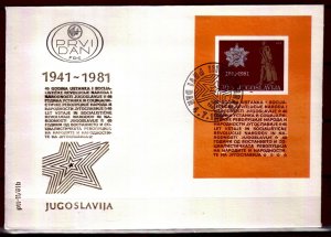 1895a - Yugoslavia 1981 - 40 Year of Revolution - Tito - Souvenir Sheet -  FDC