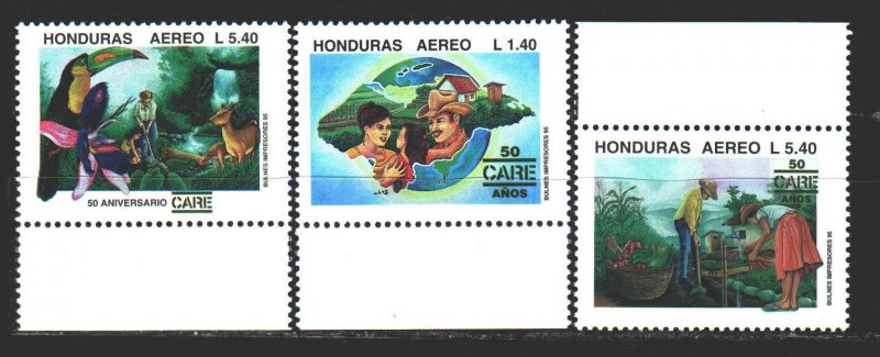 Honduras. 1995. 1288-90. Farmers Union, bird fauna. MNH.