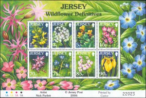 Jersey #1228-1235a, Complete Set(9), 2006, Flowers, Never Hinged