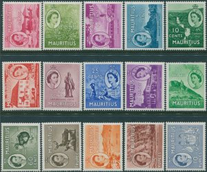 Mauritius 1953 SG293-306 Scenes and Arms set MLH