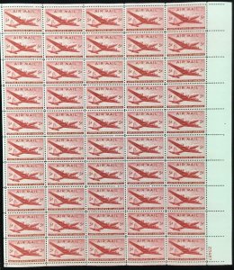 C-32    DC-4 Skymaster    MNH 5 cent sheet of 50    Issued in 1946