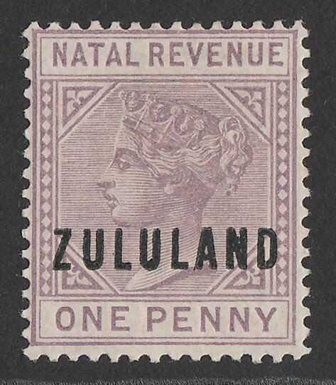 ZULULAND : 1891 'ZULULAND' on QV Natal Revenue 1d postal Fiscal. MNH **.