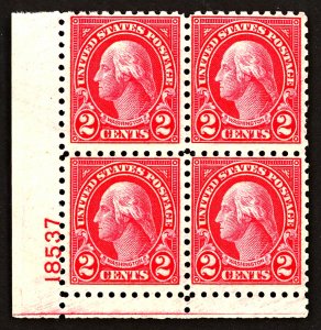 U.S. #583 MINT PL# Block OG NH 