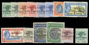 Bahamas #116-129 Cat$63.45, 1942 Landfall of Columbus, complete set, hinged