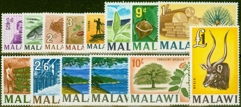 Malawi 1964 Set of 14 SG215-227 Very Fine MNH