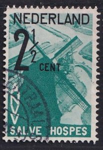 Netherlands  #B54  used  1932  tourism 2 1/2c windmill and dikes