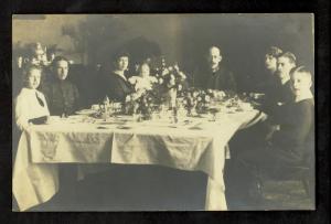 GREECE 1914 KING CONSTANTINE I Family Dinner Table REAL PHOTO Picture Post Card