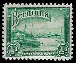 Bermuda #105 Unused OG LH; 1/2p Hamilton Harbor (1936)