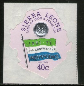 Sierra Leone 1971 40c Flag Map Coin Odd Shaped Sc 420 MNH # 5508a