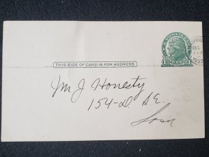 UX27. Jefferson, 1 cent, US Postal Cards.  Cancelled.VF cond.