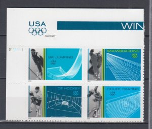 (F) USA #3552-55 Winter Olympic Sports  Block of 4 MNH