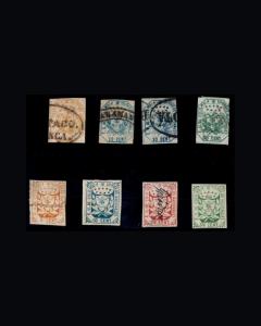 VINTAGE:COLOMBIA 1863 USD,UNU,OG, ASST  SCOTT ASST $ 440 LOT# COL1863Z32