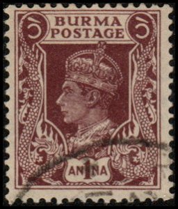 Burma 22 - Used - 1a George VI (1938) +