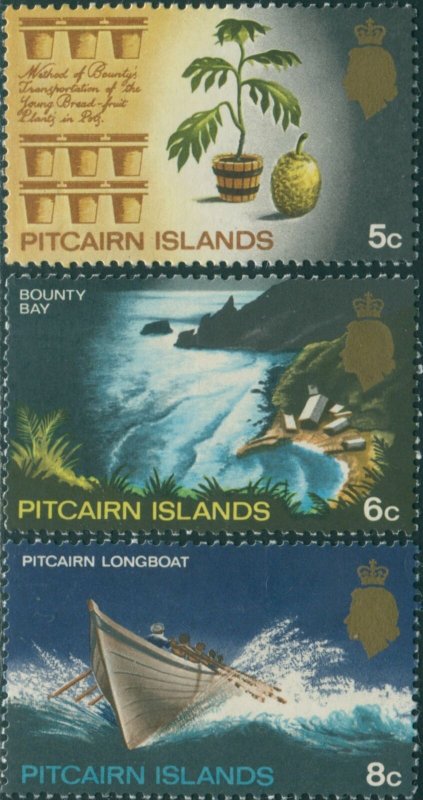 Pitcairn Islands 1969 SG98-100 Plant Bay Longboat MNH