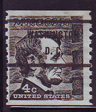 Washington DC, 1303-71 Bureau Precancel, 4¢ coil Lincoln