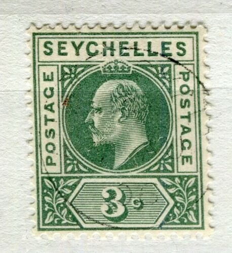 SEYCHELLES; Early 1900s Ed VII issue fine used 3c. value + Anse Royale cancel 