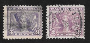 537b Used 3c. Victory, light Reddish Violet, scv: $50, Free, Insured Shipping