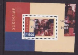 Surinam-Sc#1207a- id8-unused NH sheet-Children's pictures-1999-