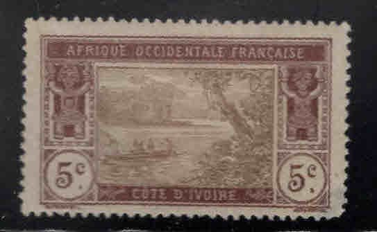 Ivory Coast Scott 46 MH* River Scene stamp from 1913-35 set