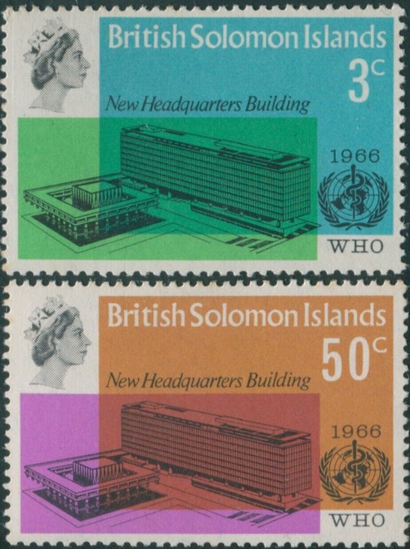 Solomon Islands 1966 SG155-156 WHO Headquarters set MNH