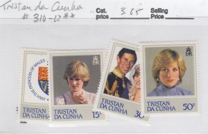 Tristan da Cunha 310-3 Princess Diana mnh