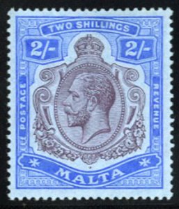 Malta #60 Cat$57.50, 1914 2sh ultramarine and dull violet, hinged