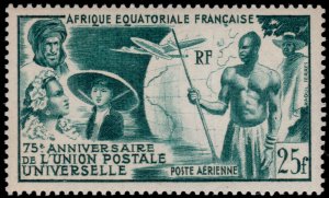 ✔️  FRENCH EQUATORIAL AFRICA 1949 - UPU AIRMAIL - SC. C34 ** MNH [C028]