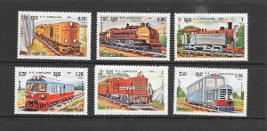 TRAINS - CLEARANCE SALE - CAMBODIA #504-10  MNH