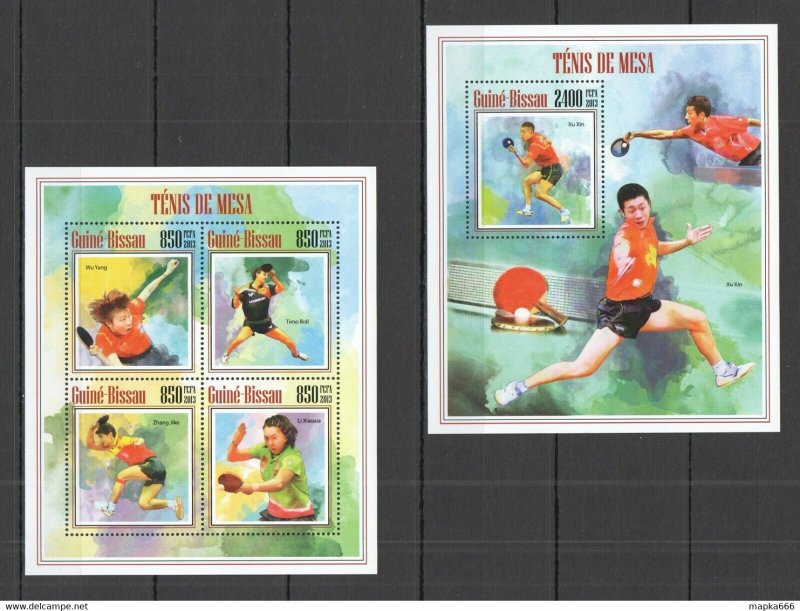 2013 Guinea-Bissau Sport Table Tennis Ping Pong Kb+Bl ** Stamps St1253