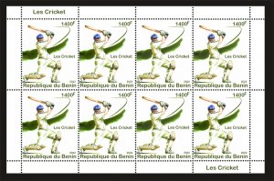 Stamps. Sports Cricket sheet perforated 2022 year Benin NEW