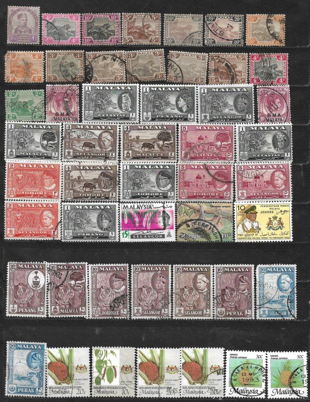 COLLECTION LOT OF 49 MALAYA 1891+ STAMPS CLEARANCE