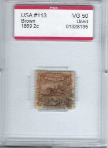 #113 Brown, Used, Clean w/ Cert.