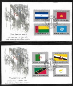 United Nations NY 554-569 1989 Flags WFUNA Cachet FDC First Day Cover