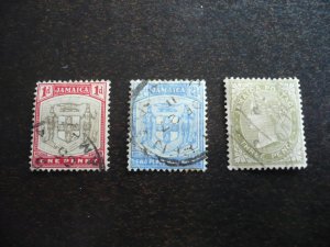 Stamps - Jamaica - Scott# 38-39a - Used Part Set of 3 Stamps