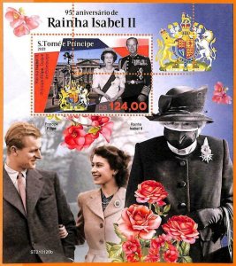 A6687 - SAO TOME & PRINCE, Error, 2021 MISSPERF SOUVENIR S: Queen Elizabeth II-