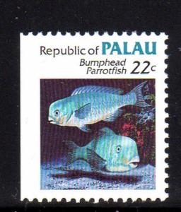 PALAU  #76  1985  BUMPHEAD PARROTFISH  MINT  VF NH  O.G BOOKLET SINGLE  a