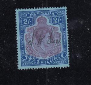 BERMUDA  # 123a VF-USED  PERF 14  2sh  KGVI / ULTRA,RED & VIOLET/ PEN CANCEL