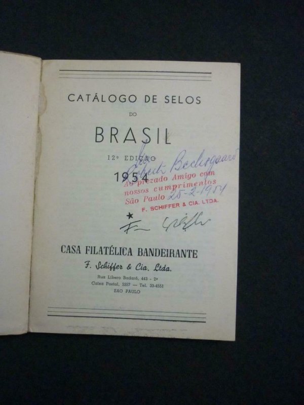 CATALOGO DE 1954 SELOS DO BRASIL by F SCHIFFER