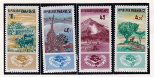 Rwanda stamps #126 - 129, MH, CV $2.75