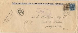 --NICE-- Keyhole REGISTERED Gov't WAR TAX 1916 double weight Canada cover