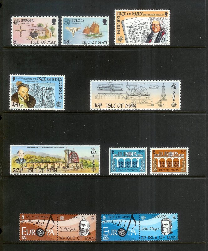 ISLE OF MAN Europa (62) All Mint Unused Stamps Most Lightly Hinged