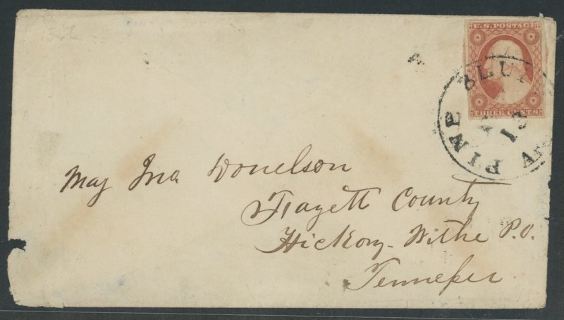 US 11A Pine Bluff, Arkansas 13 Nov 1856 black CDS ties #11A