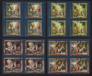 Malta Rubens Flemish Tapestries 4v Blocks of 4 1977 MNH SC#522-525 SG#576-579