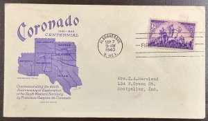 898 Grimsland cachet Coronado Expedition 400th Anniversary FDC 1940