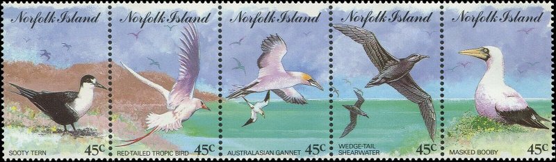 Norfolk Island 1994 Sc 565 Birds Gannet Tern Shearwater Booby Tropicbird CV $7